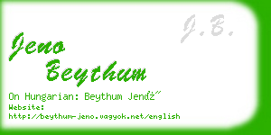 jeno beythum business card